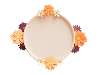 Spring concept Daisy flower frame cutout
