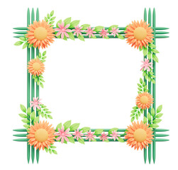 Obraz premium Spring concept Orange flower frame cutout