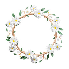 Spring concept Daisy flower frame cutout