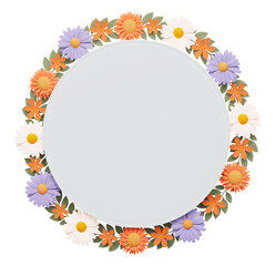 Spring concept Daisy flower frame cutout