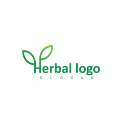 herbal organic nature logo design symbol