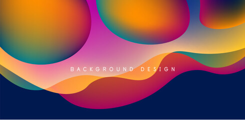 Abstract background fluid bubbles and wave elements. Template for covers, templates, flyers, placards, brochures, banners
