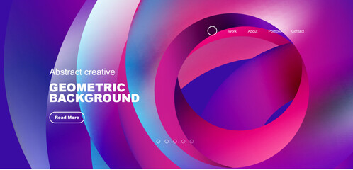 Round shapes, circles and rings composition. Business or technology design for wallpaper, banner, background, landing page, wall art, invitation, prints