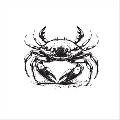 Black and White Crab Vector