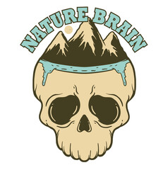 Illustration vector graphic of NATURE BRAIN suitable for logo product also for design merchandise
