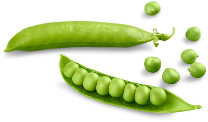 Green Peas in Pods - obrazy, fototapety, plakaty