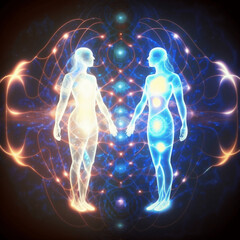 Naklejka premium Energy field humans