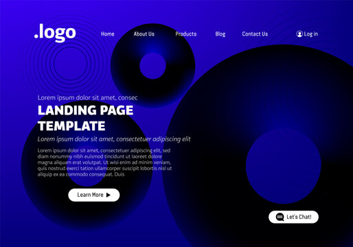 Abstract modern technology Landing page template, flowing line digital technology, smooth particle wave, big data techno design concept background wallpaper, Annual reports, flyer, poster, cover. EPS