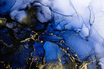 Marble ink abstract art from exquisite original painting for abstract background . Painting was...