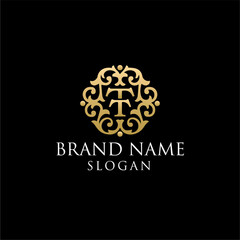 letter T logo design for Luxury, Restaurant, Royalty, Boutique, Cafe, Hotel, Heraldic, Jewelry, Fashion and other vector illustration