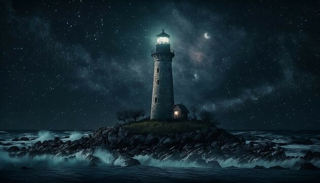 Lighthouse Night Wallpaper