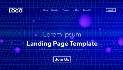 Abstract modern technology Landing page template, flowing line digital technology, smooth particle wave, big data techno design concept background wallpaper, Annual reports, flyer, poster, cover. EPS