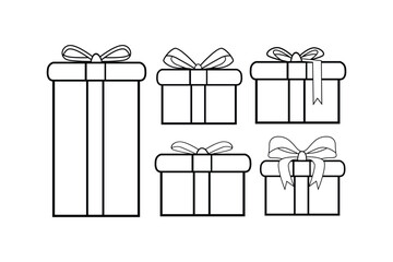 gift boxes lineart