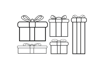 gift boxes lineart