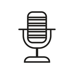 microphone icon line  vector illustration design logo template flat style trendy collection