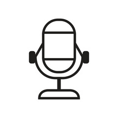 microphone icon line  vector illustration design logo template flat style trendy collection