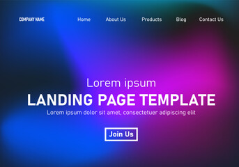 Obraz premium Abstract modern technology Landing page template, flowing line digital technology, smooth particle wave, big data techno design concept background wallpaper, Annual reports, flyer, poster, cover. EPS