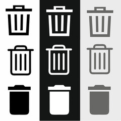 trash garbage icon symbol vector image. EPS 10