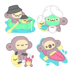 |Holiday sticker collection for kids and for social media posts with white illustrated background.