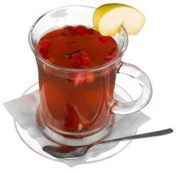 Drink with Apple and Cinnamon Stick