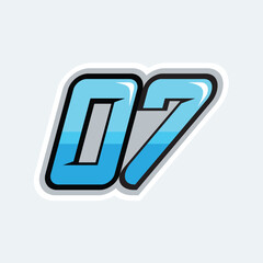 07 number racing vector design