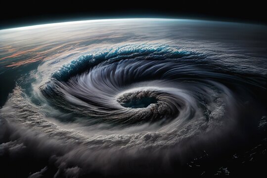 View Of A Hurricane From Space, Generative Ai