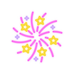 Fototapeta premium Fireworks Neon Signboard