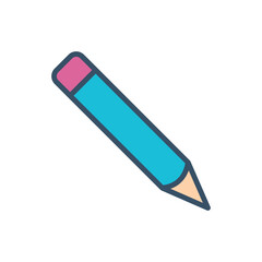 pencil icon color vector illustration design logo template flat style trendy collection