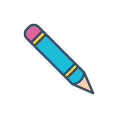 pencil icon color vector illustration design logo template flat style trendy collection