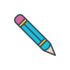 pencil icon color vector illustration design logo template flat style trendy collection