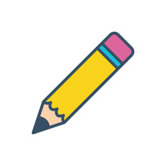 pencil icon color vector illustration design logo template flat style trendy collection