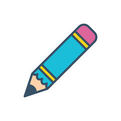 pencil icon color vector illustration design logo template flat style trendy collection
