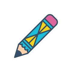 pencil icon color vector illustration design logo template flat style trendy collection