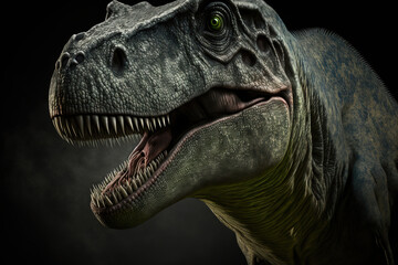 Illustration of a nearly extinct Tyrannosaurus Rex. Generative AI