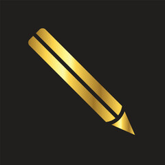 gold pencil icon vector illustration design logo template flat style trendy collection