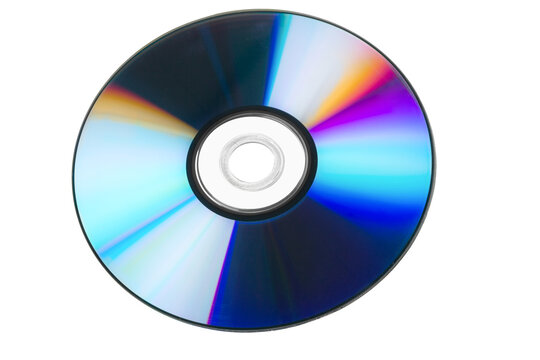 Cd dvd isolated iridescent digital storage movie compact disc