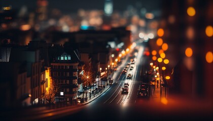 Obraz premium Night city. generative AI