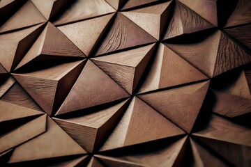 monochromatic brown palette, featuring different shades of brown triangles in different textures and patterns (AI Generated)