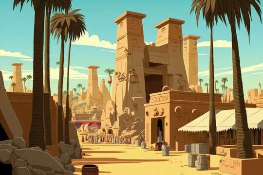 Karnak's Festival Temple of Thutmosis III. Generative AI