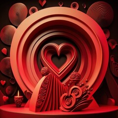 Valentines Day Artistic Sculpture for a Beautiful holiday letter background (generative AI)