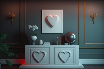 Valentines Day ArtisticMinimalism for a Beautiful interior design (generative AI)