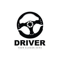 Car Steering Logo, Driver Vector, Transport Vehicle Design, Repair, Maintenance, Car Garage