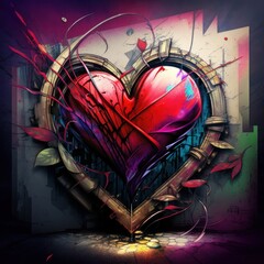 Valentines Day ArtisticGraffiti for a Beautiful art design  (generative AI)