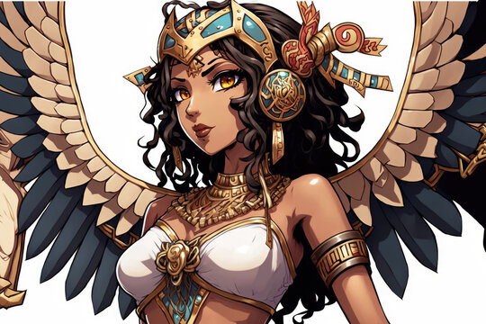 ISIS, the Egyptian Goddess of Life and Magic, is depicted. Generative AI
