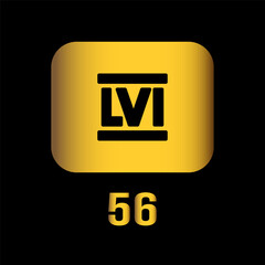 gold roman numeral icon vector illustration design logo template flat style trendy collection