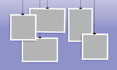 Hanging photo frame in different sizes clipart