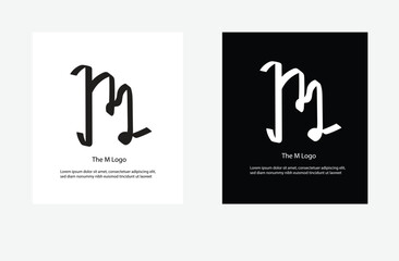 M logo typography concept illustrator