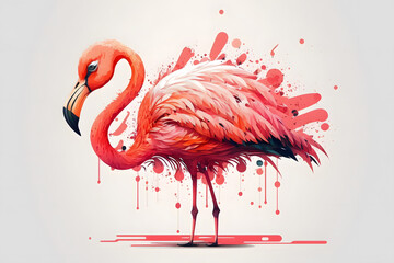 beautiful flamingo, vector art