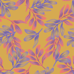 Tropical Leaf Seamless Pattern Design