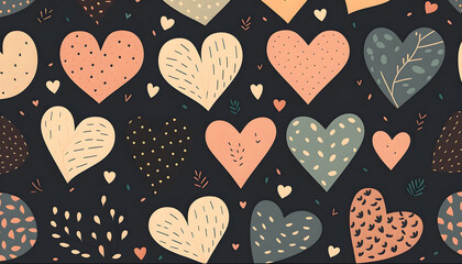 hearts pattern, romance, valentine's day